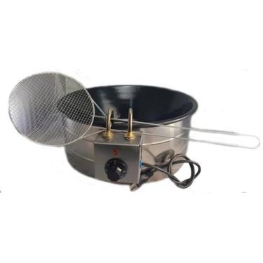 Imagem de Fritadeira Elétrica 7L Esmalte Preto com Escumadeira 110V - Distak