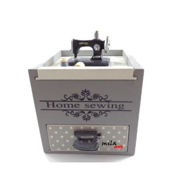 Imagem de Caixa decorativa em formato de máquina de costura com gaveta - SUN SPE