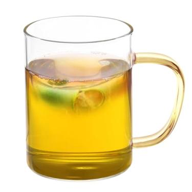 Imagem de PATIKIL Copo medidor de vidro de 500 ml, caneca de vidro borossilicato 3,3, copo líquido com alça amarela para cozinha, transparente