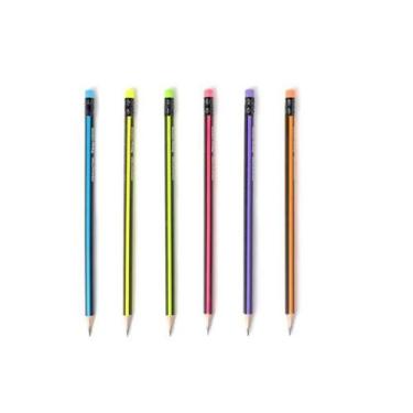 Imagem de Lápis Tristar Neon HB Nº2 Triangular c/  Borracha Kit 48 Un - Compacto
