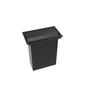 Imagem de Lixeira Retangular De Embutir Bancada Pintada Preto 5,1 L - HZ