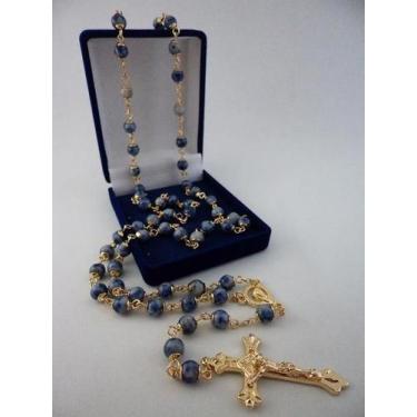 Imagem de Terço sodalita 6mm - folh. ouro - armazem