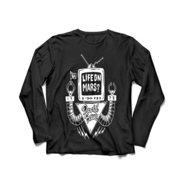 Imagem de Camiseta Manga Longa Masculina David Bowie - Ultrav Store, Preto, P