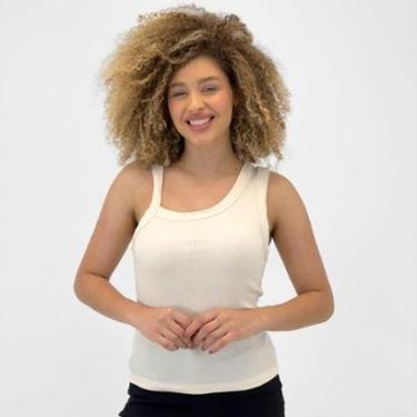 Imagem de Blusa Hering Regata Básica Assimétrica Canelada Feminina-Feminino