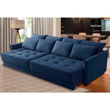 Imagem de Sofá Sem Caixa Retrátil Reclinável 2,50m Clara Veludo Kaleo Decor, Ros