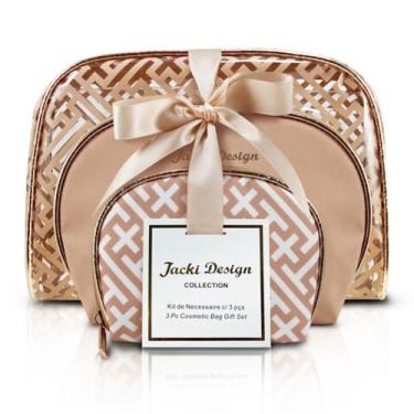 Imagem de Kit Necessaire com 3 Peças Diamantes Jacki Design Dourado