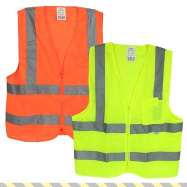 Imagem de Kit 5 Colete refletivo fluorescente trânsito amarelo laranja - PLASTCO