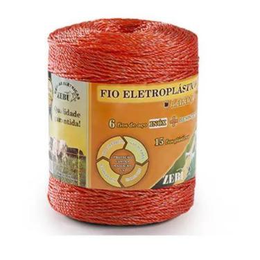 Imagem de Fio Eletroplástico Zebu Laranja 500m Cerca Elétrica Rural