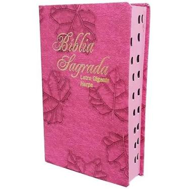 Imagem de Bíblia Feminina - Tamanho Grande - Pink Folhas - sbb