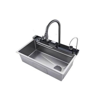 Imagem de Cuba Cozinha Gourmet Torneira Cascata Lavador Copos - Prata - KOKAY, I