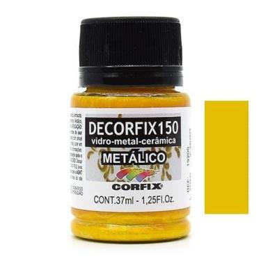 Imagem de Tinta Decorfix 150 Metálico 37ml - Metal, Vidro e Cerâmica, 395 AMAREL