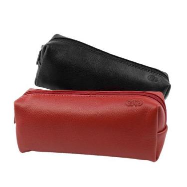 Imagem de Kit Com 2 Estojos Palermo Em Couro - Galvani, Vermelho com preto