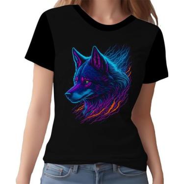 Imagem de Camisa Camiseta Estampada T-shirt Face Lobo Neon Canino 1 - Enjoy Shop