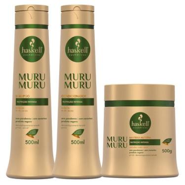 Imagem de Shampoo Condicionador e Máscara 500g Haskell Murumuru Nutrição Intensa