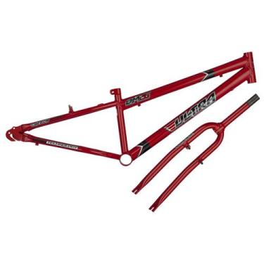 Imagem de Quadro Aro 26 Ultra Bikes em Aço Carbono com Garfo Rebaixado, Vermelho