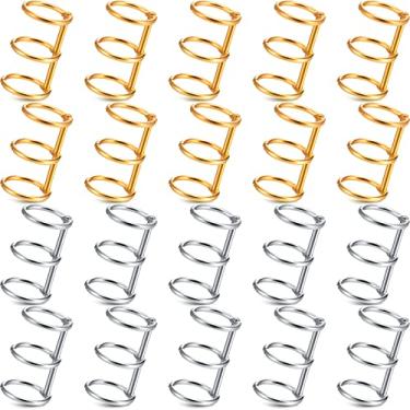 Imagem de 3 anéis de metal para fichários de folhas soltas com diâmetro interno de 20 mm para diário de viagem faça você mesmo, álbum de fotos, pentes para encadernação (prata, ouro)