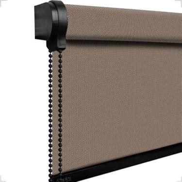 Imagem de Cortina Persiana Rolô Tela Solar 3% (SEM BANDÔ) 1,70(lar) X 1,40(alt) (Gold - Acabamento Preto)