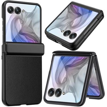 Imagem de NINKI Capa compatível com Motorola Razr 2024 Plus com protetor de tela integrado, capa de proteção de dobradiça para Moto Razr 50 capa ultrafina à prova de choque para Moto Razr 2024 Plus preta