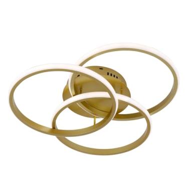 Imagem de Luminária Plafon Alva Sala E Quarto Dourado Lumier 3 em 1 (3000|4000|6000K) 45W IP20 (Dourado)
