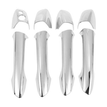 Imagem de Motoforti Acabamento da tampa da maçaneta da porta do carro, tampa do puxador da porta lateral, para Mercedes-Benz GLA Class X156 2015-2019, ABS, tom prateado, 1 conjunto