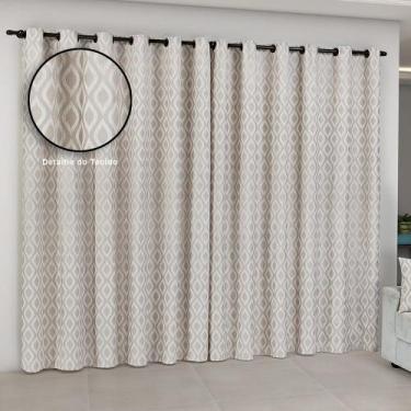 Imagem de Cortina Jacquard linho sala e quarto 4,00M X 2,60M - SAFIRA ENXOVAIS, 