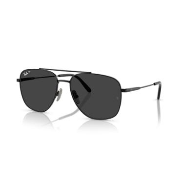 Imagem de Óculos de Sol Ray-Ban Polarizado William Titanium 0RB8097 926748 Tam 59 / Preto - Lentes Preto