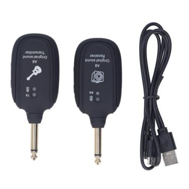 Imagem de Fio Menos Guitarra Transmissor Receptor Conjunto de Transmissão áudio Recarregável para Guitarra Elétrica Baixo 6.35mm