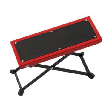 Imagem de MERIGLARE Pedal de guitarra de guitarra Pedal Ferro de ferro o suporte do pedal 4 posição de altura do pé para ukulele clássico, Vermelho