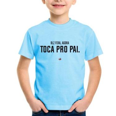 Imagem de Camiseta Infantil Toca pro pai - Foca na Moda, Azul bebê, 6