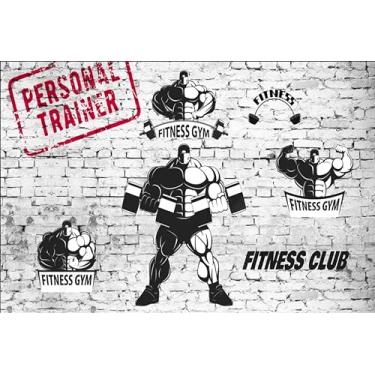 Imagem de Lcythiazole Murais de papel de parede de tamanho personalizado: perfeito para academia e sala de estar, impermeável e fácil de instalar, mural de papel de parede de academia, papel de parede 3D grande