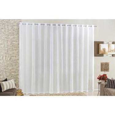 Imagem de Cortina 3 metros Voal Linho com forro Varão 3x2,7m 100% Poliéster - Br