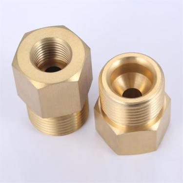 Imagem de Conversor adaptador de latão W21.8 para G5/8 ou G5/8 para W21.8 Conector regulador de cilindro para cilindro para regulador de CO2 de aquário, 3