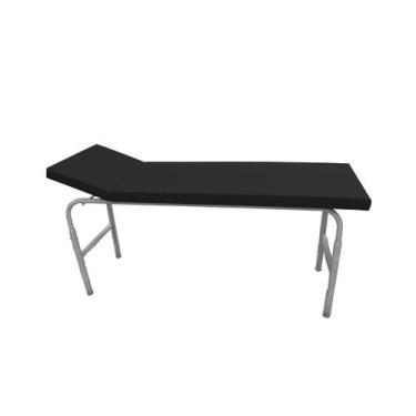 Imagem de Maca Mesa Exame Clínico 80x55x180cm Esmaltada Preta - Metal Solution