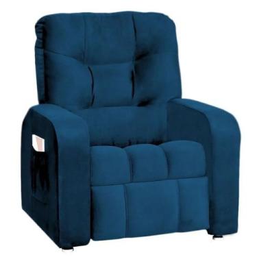 Imagem de Poltrona Do Papai Reclinável Azera Suede Azul Petróleo - Matrix