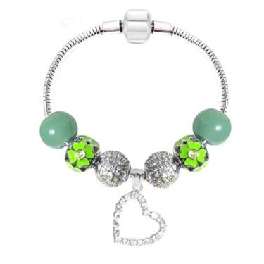 Imagem de Bracelete Pandora com pingente de bétula branca para todos os meses, a melhor joia de aniversário para mulheres e meninas 7.1 inch Verde