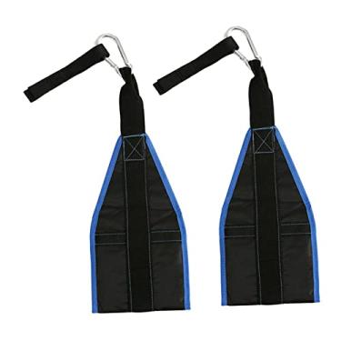 Imagem de Almencla Correias de abdominais tipo estilingue para exercício de equipamento de exercícios suspensas correias de abdominais para mulheres de, azul preto