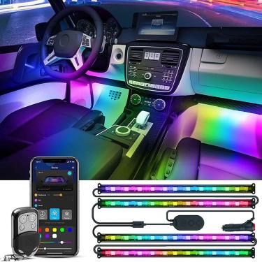 Imagem de Luzes do carro interior Govee rgbic com controle de aplicativos inteligentes, luzes de carro LED de design 2 linhas, modo de sincronização musical, mo