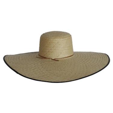 Imagem de Chapéu Palha Mexicano Sombreiro Aba 15Cm Festa Praia Pesca