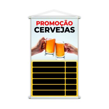 Imagem de Banner Promoção Cervejas Bebidas Tabela Preços 80X50Cm