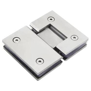 Imagem de Dobradiça articulada de aço inoxidável sem moldura de vidro níquel escova dobradiça de porta 90 graus de braçadeira de banheiro clipe de vidro dobrável peças de ferragens de porta, dobradiça Ss-180