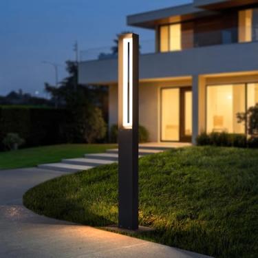Imagem de MVBT Luz De Caminho, Poste De Iluminação Para Caminho Externo De 71" À Prova D'Água, Poste De Iluminação Para Calçada, Lanterna Led Brilhante Para Paisagem, Alta Voltagem Com Fio Para Pátio Externo