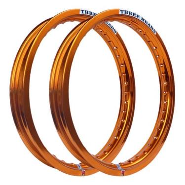 Imagem de Par Aro Roda Three Heads Cg Titan Fan 125 150 Cobre Dourado