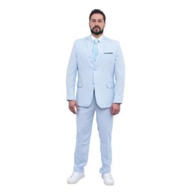 Imagem de Terno Social Microfibra Mescla Diversas Cores  - Nero Germanico, Azul 