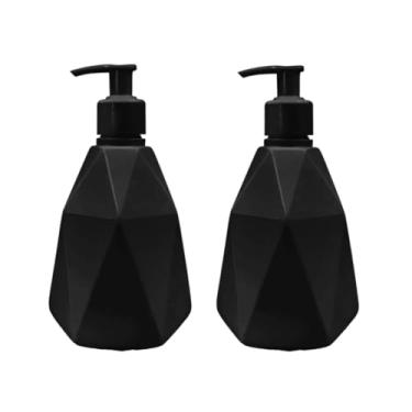 Imagem de Kit 2 Porta Sabonete Líquido 500ml Diamante com Pump Trava(2 PRETO)