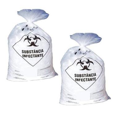 Imagem de 200 Saco De Lixo Hospitalar Infectante Branco 30 L C/ Anvisa - CIB