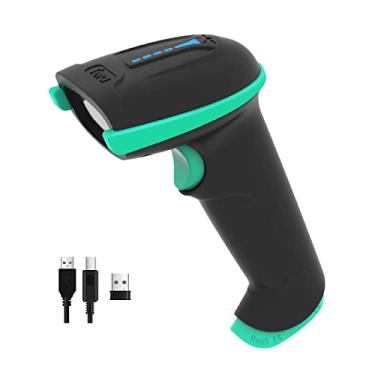 Imagem de Tera Scanner de código de barras 1D sem fio com indicador de nível de bateria versátil 2 em 1 (2,4 GHz sem fio + USB 2.0 com fio) distância de transmissão de 328 pés recarregável leitor de código de