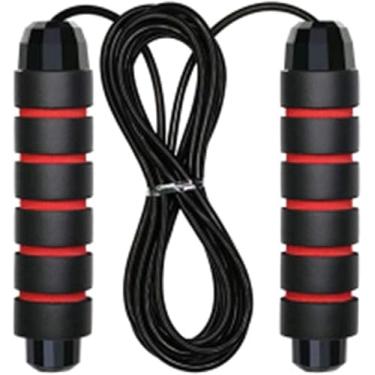 Imagem de Corda de pular vermelha ajustável para treino, corda de salto fitness de 3 metros para homens, mulheres e crianças, corda de pular de velocidade para exercício, ideal para exercícios aeróbicos, cordas