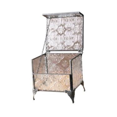 Imagem de YIJU Caixa de jóias de vidro com tampa de tampa articulada Caixa decorativa de tanques de bugigangas