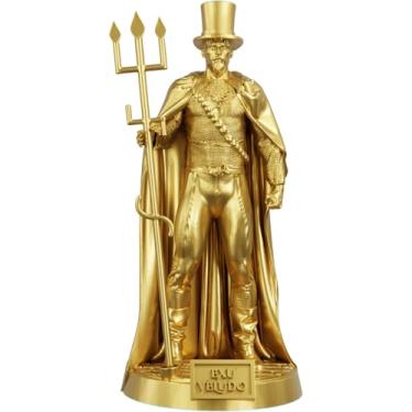 Imagem de Estátua Exu Veludo Imagem Umbanda Candomblé (Cor Ouro)