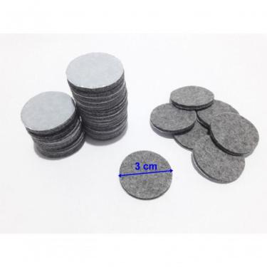 Imagem de Kit 20 Feltros Adesivados Protetores Pés De Cadeiras Mesas 30mm Redondos